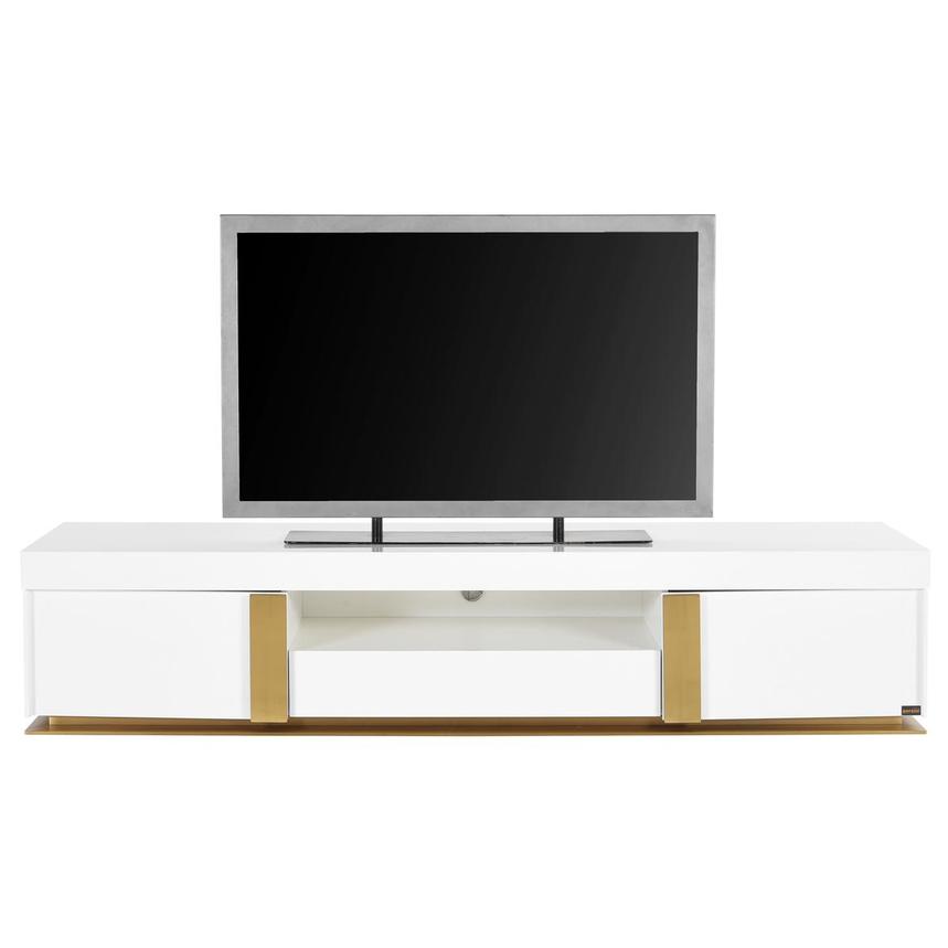 Grand Night White/Gold Gloss TV Stand  main image, 1 of 3 images.