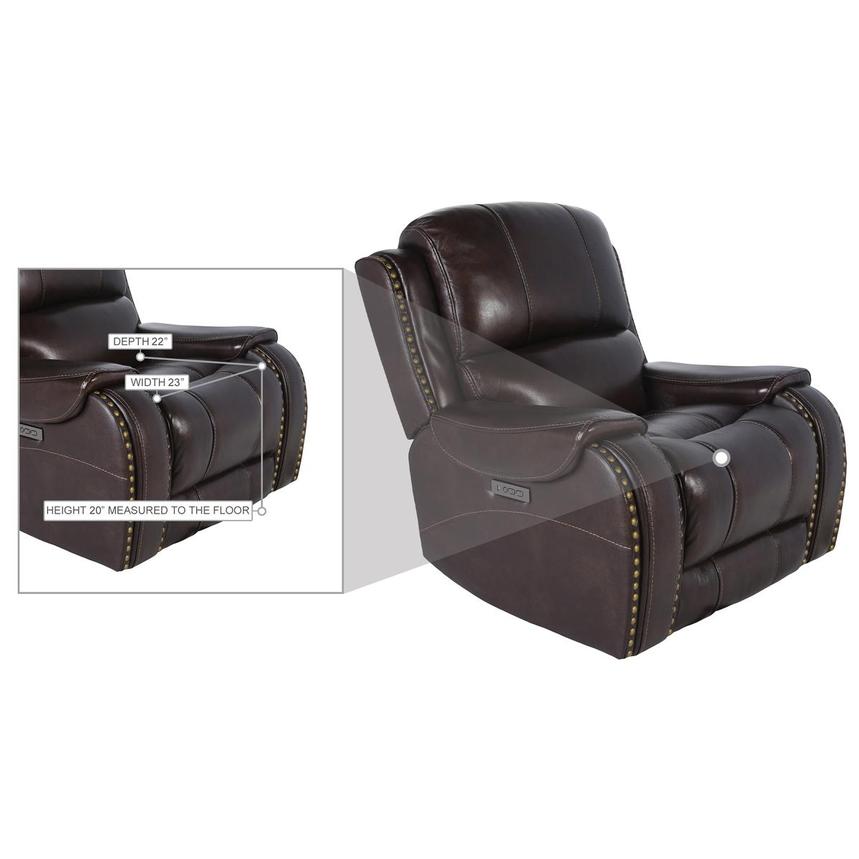 Durham Brown Leather Power Recliner  alternate image, 6 of 6 images.