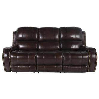 Durham Brown Leather Power Reclining Sofa