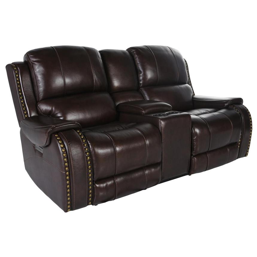 Durham Leather Power Reclining Sofa w/Console  alternate image, 2 of 6 images.