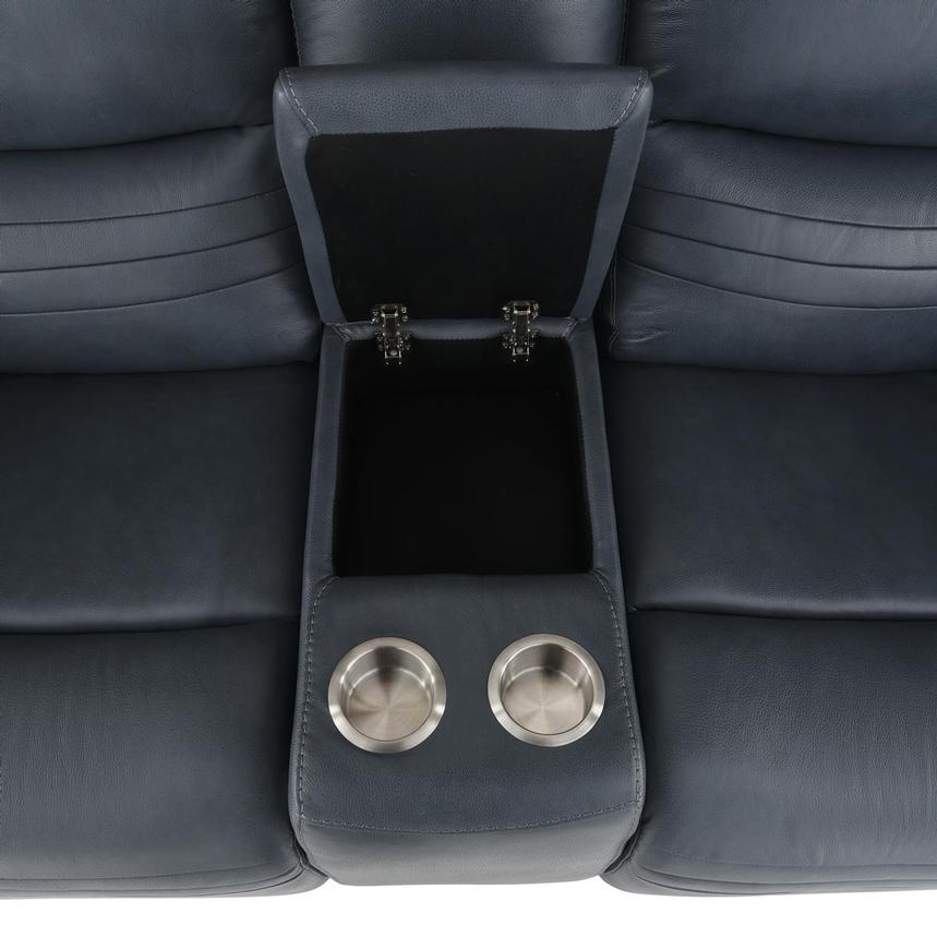 Onyx Leather Power Reclining Sofa w/Console  alternate image, 3 of 5 images.