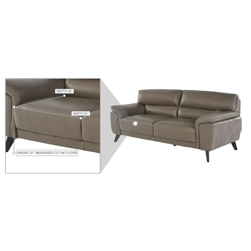 Franco Taupe Leather Sofa  alternate image, 4 of 4 images.