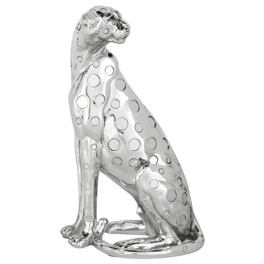 Silver Leopard Sculpture  main image, 1 of 4 images.