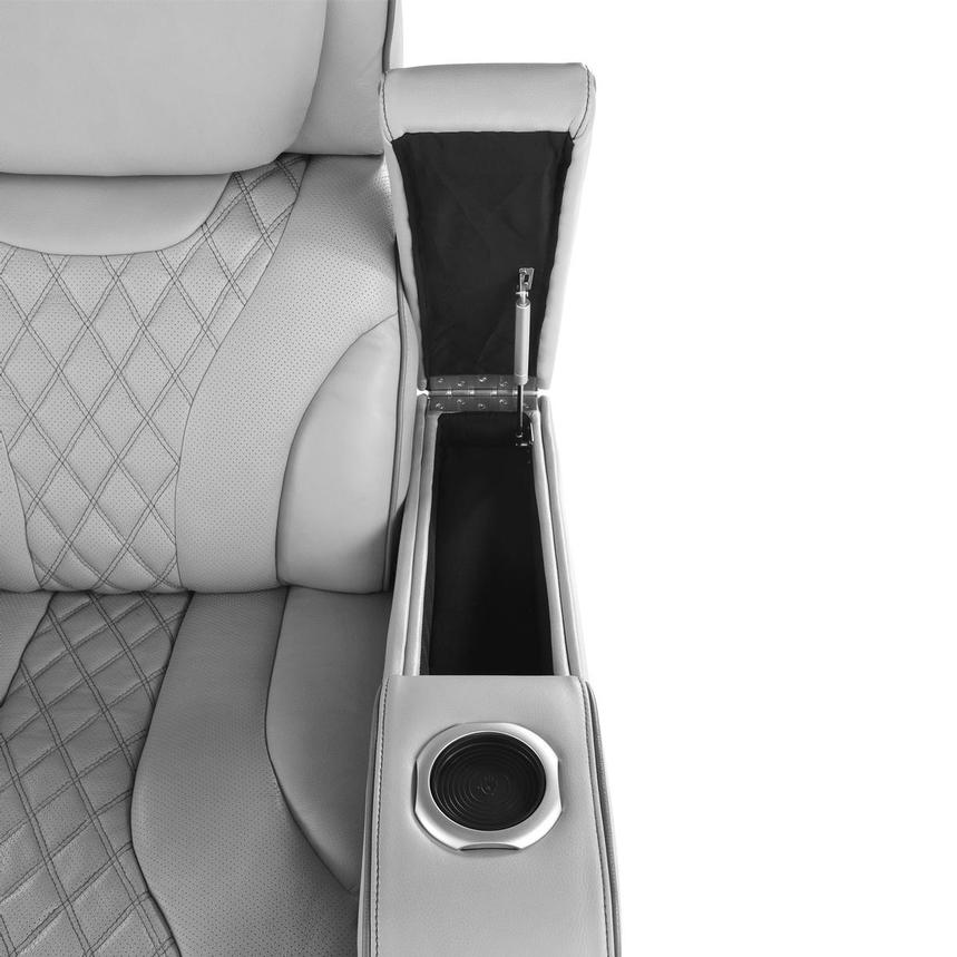 Pummel Gray Leather Power Reclining Sofa  alternate image, 7 of 11 images.