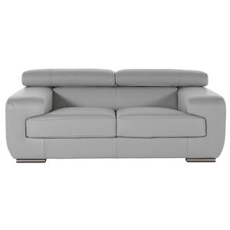 Grace Gray Leather Loveseat