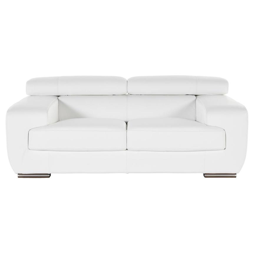 Grace White Leather Loveseat main image, 1 of 5 images.