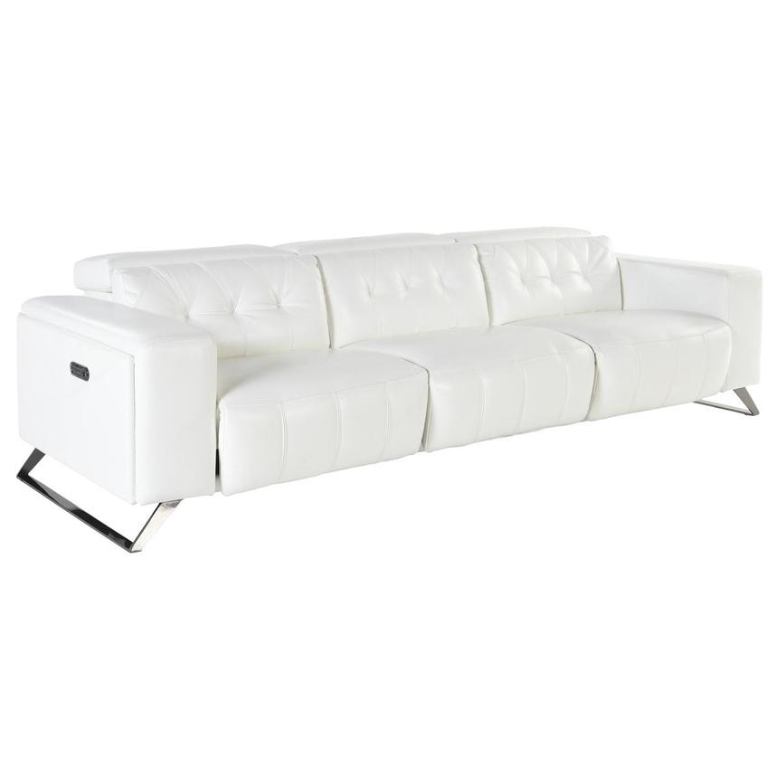 Anchi White Oversized Leather Sofa w/3PWR  alternate image, 2 of 5 images.