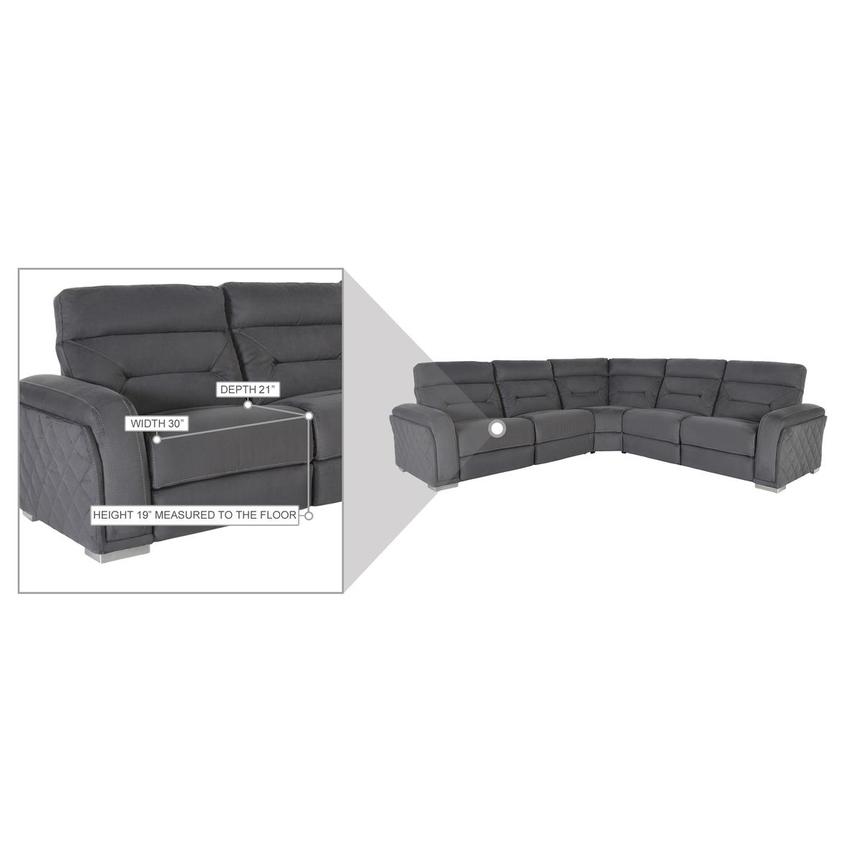 Kim Gray Power Reclining Sectional with 5PCS/2PWR  alternate image, 6 of 6 images.