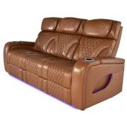 Pummel Tan Leather Power Reclining Sofa  main image, 1 of 9 images.