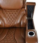 Pummel Tan Leather Power Reclining Sofa  alternate image, 6 of 9 images.