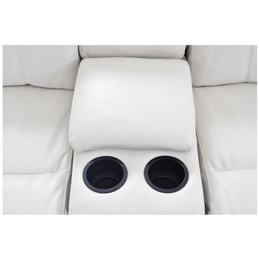 Austin Light Gray Leather Power Reclining Sofa w/Console  alternate image, 3 of 5 images.