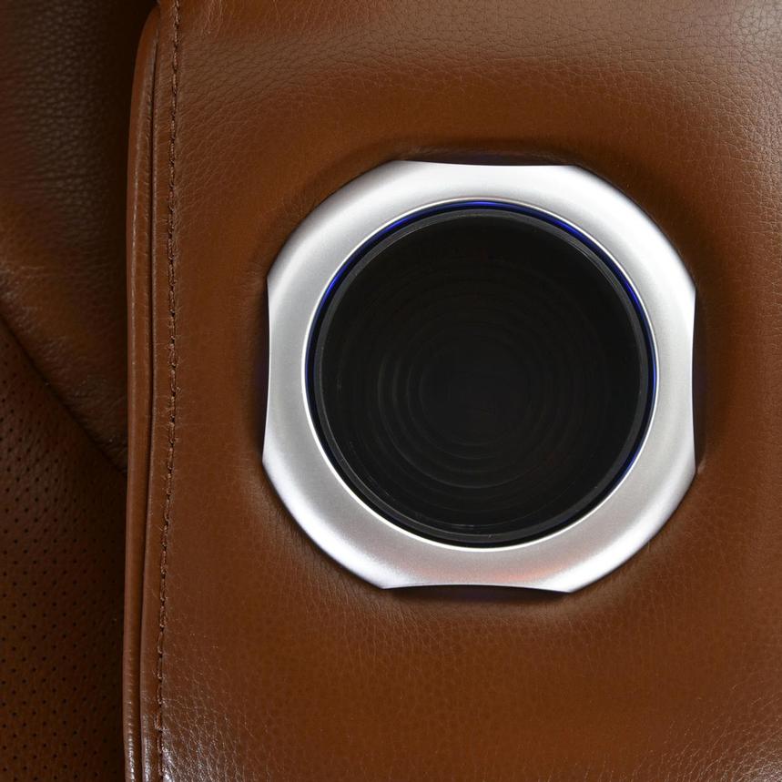 Pummel Tan Leather Power Reclining Loveseat alternate image, 7 of 9 images.