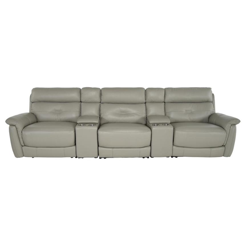 Naya Taupe Home Theater Leather Seating with 5PCS/2PWR  main image, 1 of 6 images.
