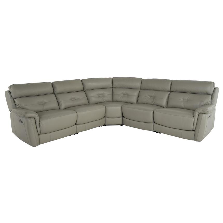 Naya Taupe Leather Power Reclining Sectional with 5PCS/2PWR  main image, 1 of 3 images.
