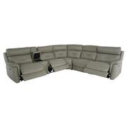 Naya Taupe Leather Power Reclining Sectional with 6PCS/3PWR  alternate image, 2 of 5 images.