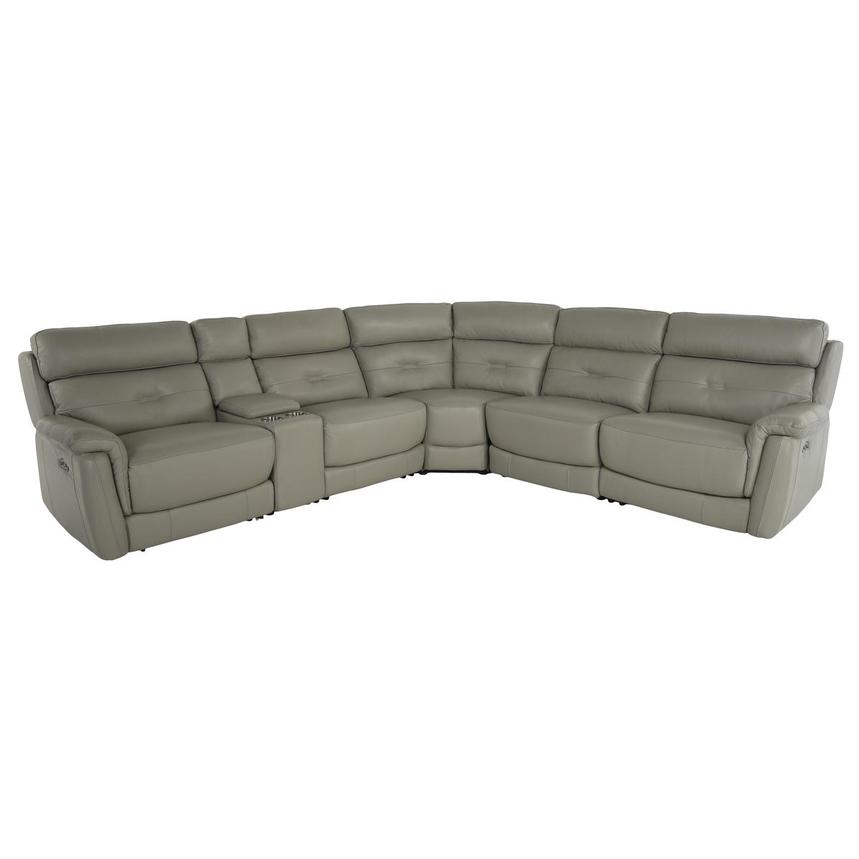Naya Taupe Leather Power Reclining Sectional with 6PCS/2PWR main image, 1 of 5 images.