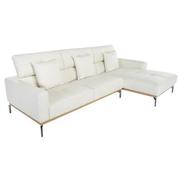 Nate White Leather Corner Sofa w/Right Chaise  alternate image, 5 of 7 images.