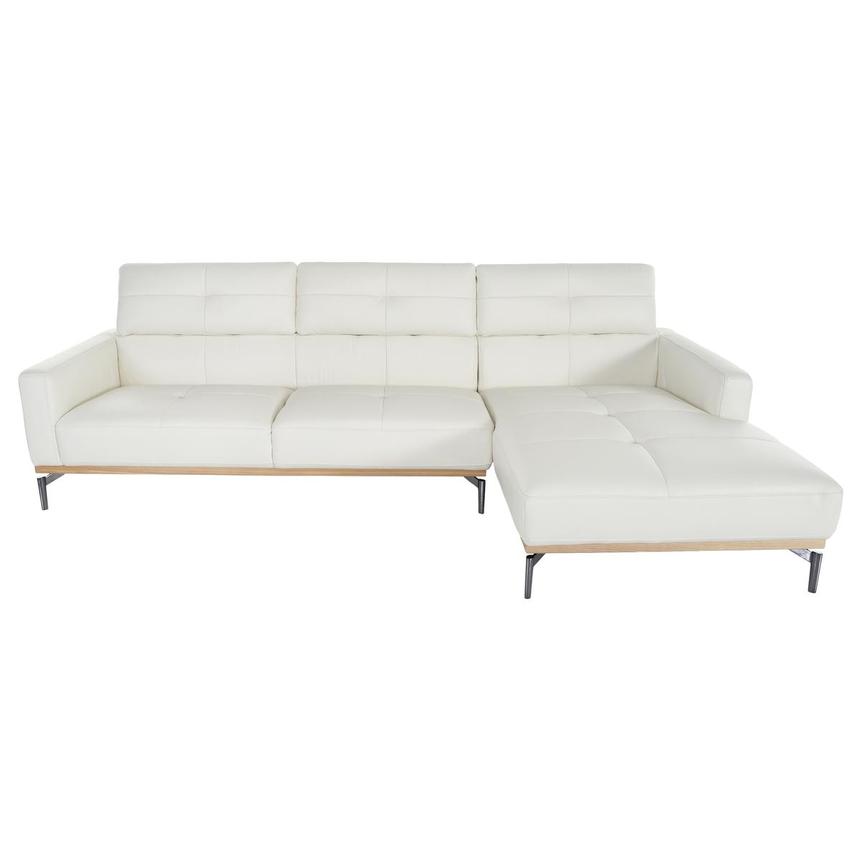 Nate White Leather Corner Sofa w/Right Chaise alternate image, 4 of 7 images.
