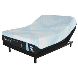 LuxeBreeze Hybrid-Medium Queen Mattress w/Ease® Powered Base by Stearns & Foster
