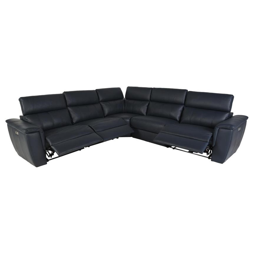 Washington Blue Power Reclining Sectional with 5PCS/3PWR  alternate image, 4 of 7 images.
