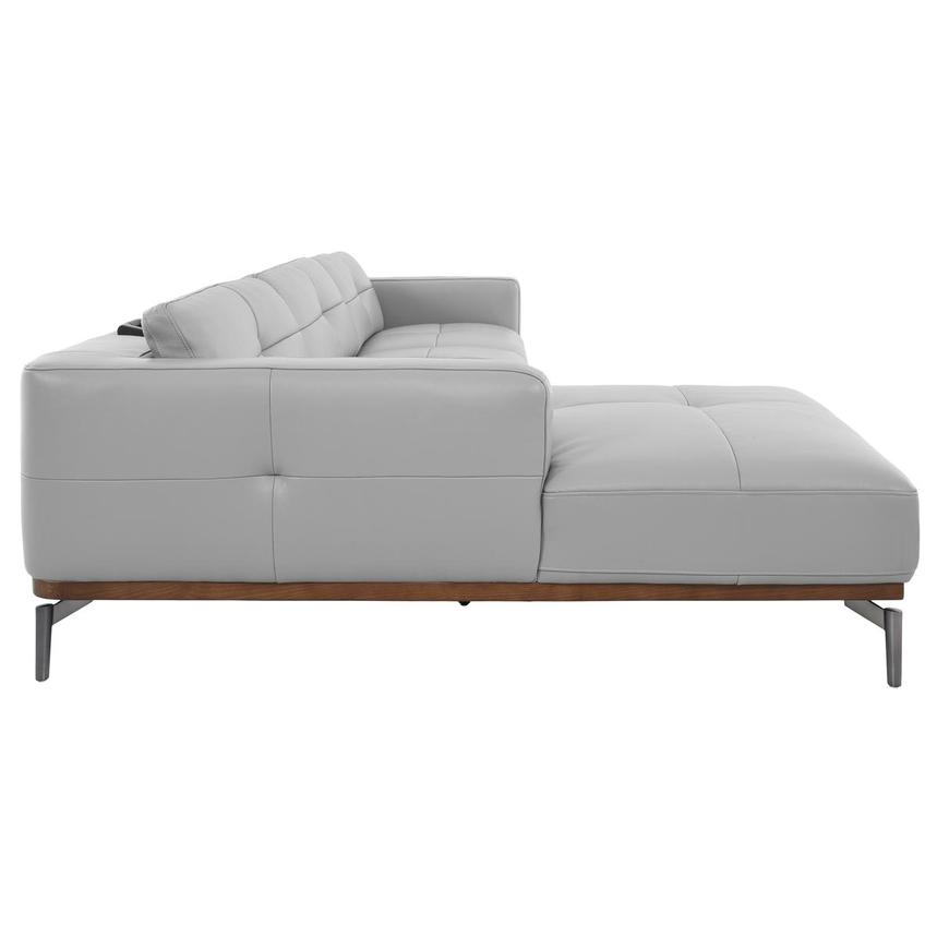 Nate Gray Leather Corner Sofa w/Left Chaise  alternate image, 6 of 13 images.