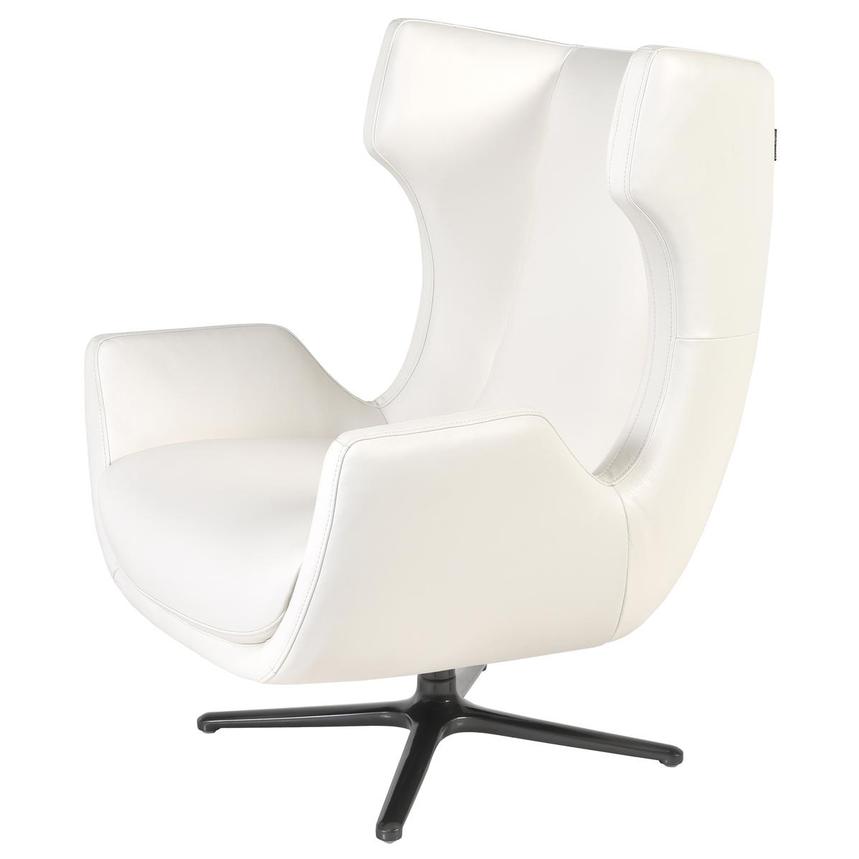 Domenico White Leather Accent Chair  main image, 1 of 7 images.