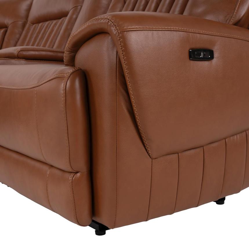 Devin Tan Leather Corner Sofa with 5PCS/3PWR  alternate image, 6 of 8 images.