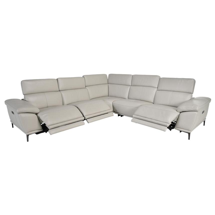 Lara Leather Power Reclining Sectional with 5PCS/3PWR  alternate image, 2 of 5 images.