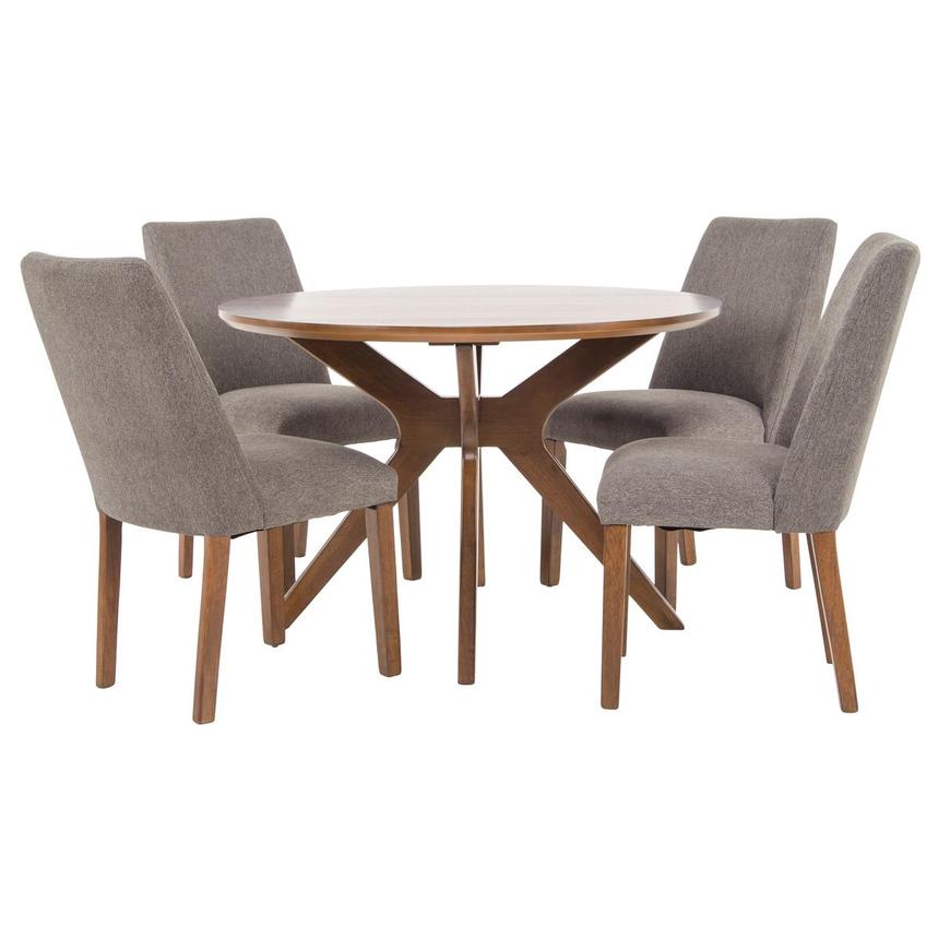 Brenn Dark Gray 5-Piece Round Dining Set  main image, 1 of 12 images.