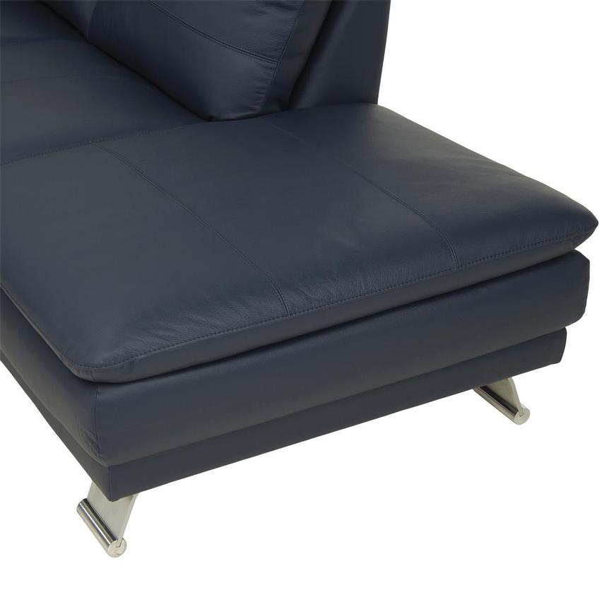 Rio Blue Leather Corner Sofa w/Right Chaise El Dorado Furniture
