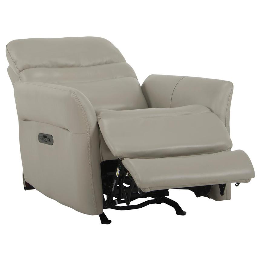 Serenity Gray Leather Power Recliner El Dorado Furniture