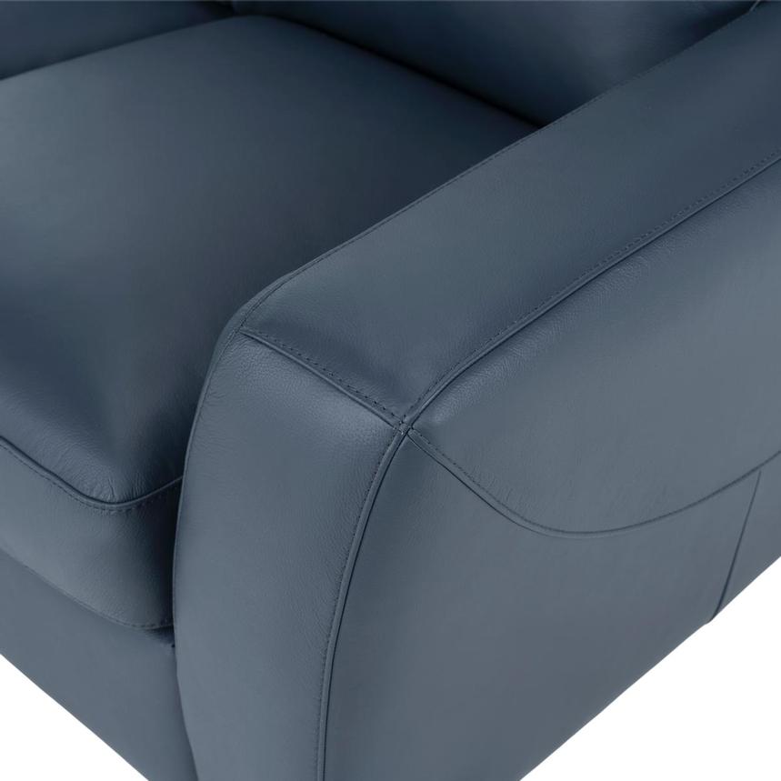 Amadeo Blue Leather Loveseat by Natuzzi Editions  alternate image, 6 of 7 images.
