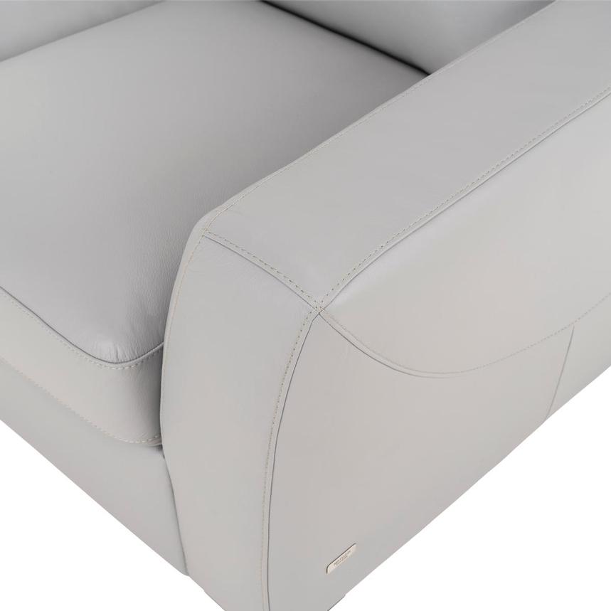 Amadeo Light Gray Leather Loveseat by Natuzzi Editions  alternate image, 6 of 8 images.