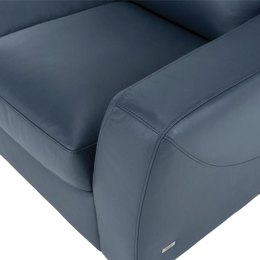 Amadeo Blue Leather Sofa by Natuzzi Editions  alternate image, 6 of 7 images.