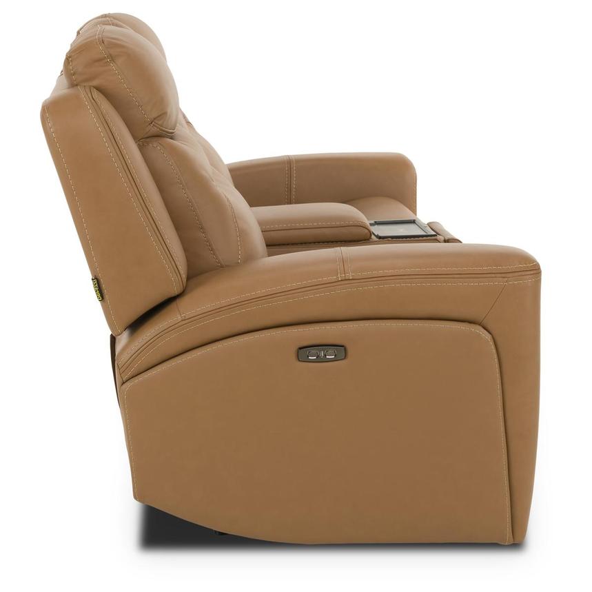 Byron Leather Power Reclining Sofa w/Console alternate image, 4 of 11 images.