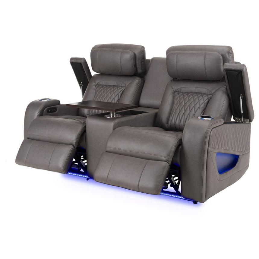 Neal Power Reclining Sofa w/Console alternate image, 2 of 12 images.