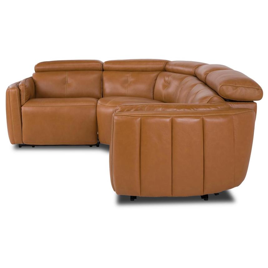 Kamet Tan Leather Power Reclining Sectional with 4PCS/2PWR  alternate image, 3 of 7 images.