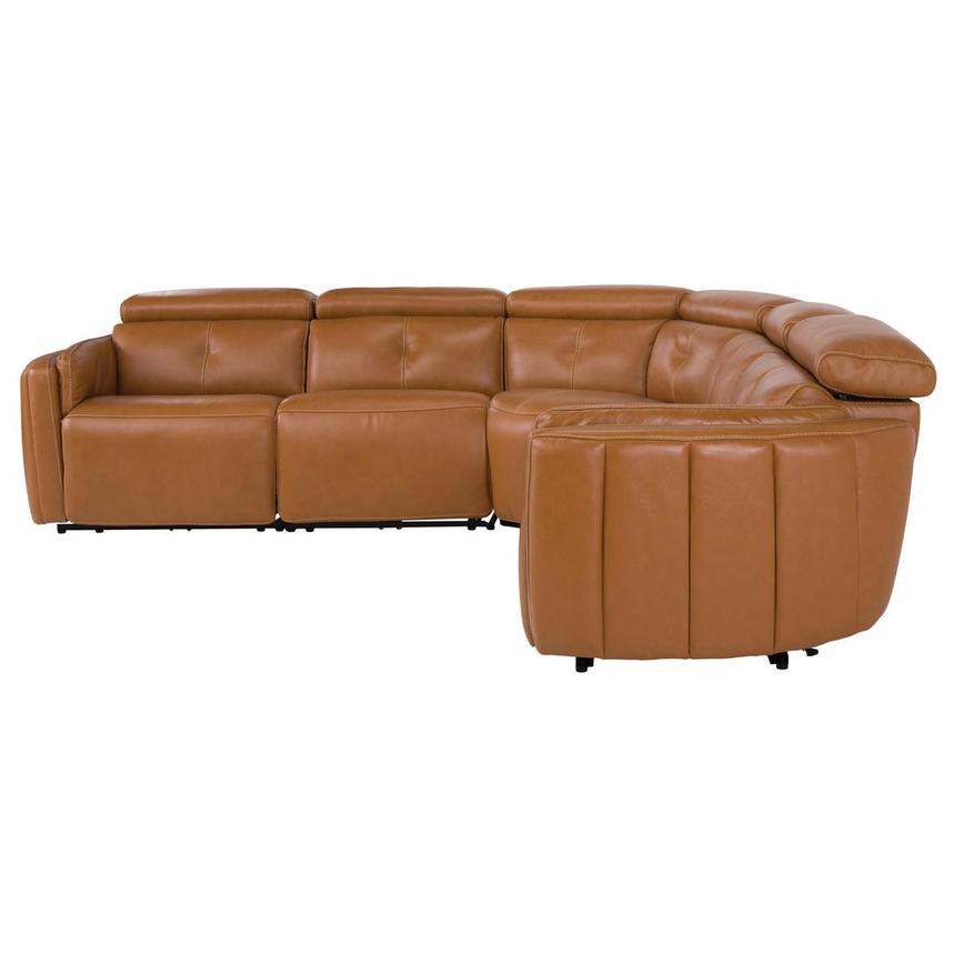 Kamet Tan Leather Power Reclining Sectional with 5PCS/2PWR  alternate image, 3 of 7 images.
