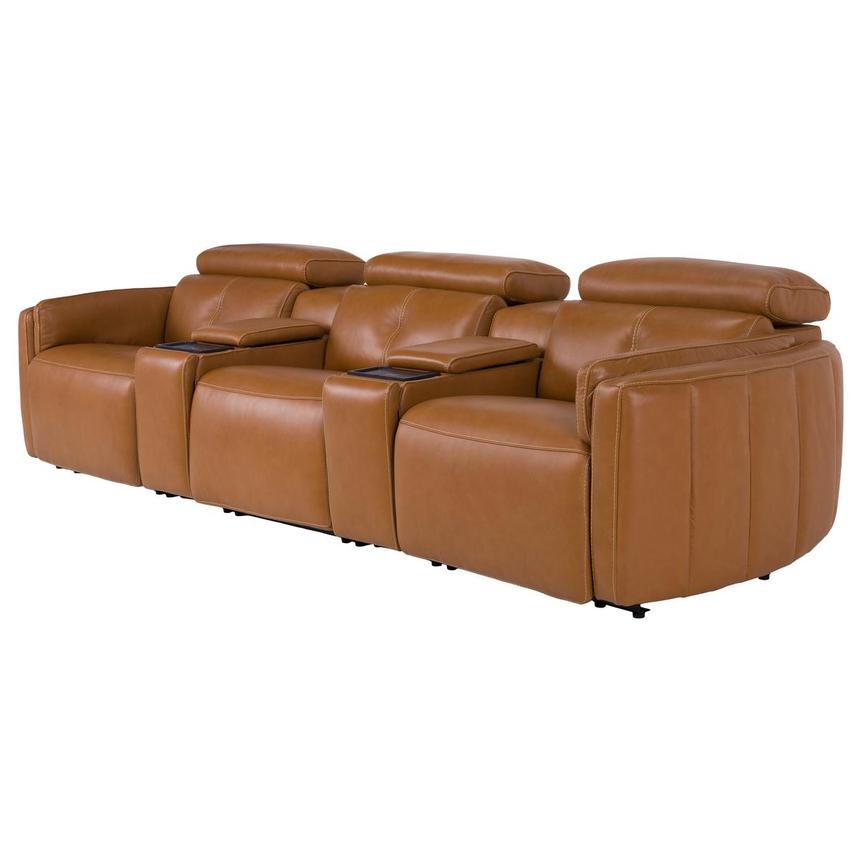 Kamet Tan Home Theater Leather Seating with 5PCS/3PWR  alternate image, 3 of 7 images.