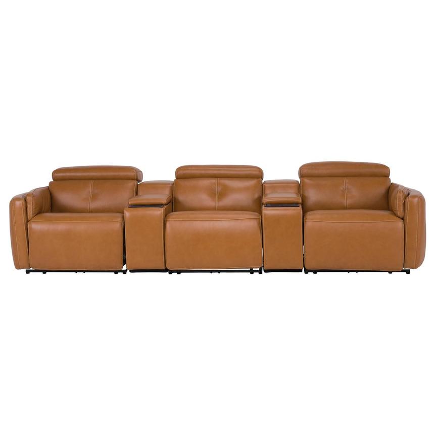 Kamet Tan Home Theater Leather Seating with 5PCS/2PWR main image, 1 of 7 images.