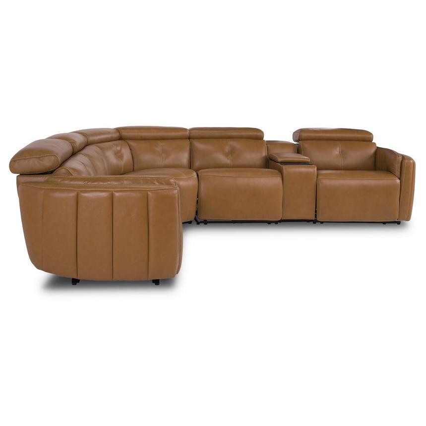 Kamet Tan Leather Power Reclining Sectional with 6PCS/2PWR  alternate image, 3 of 8 images.