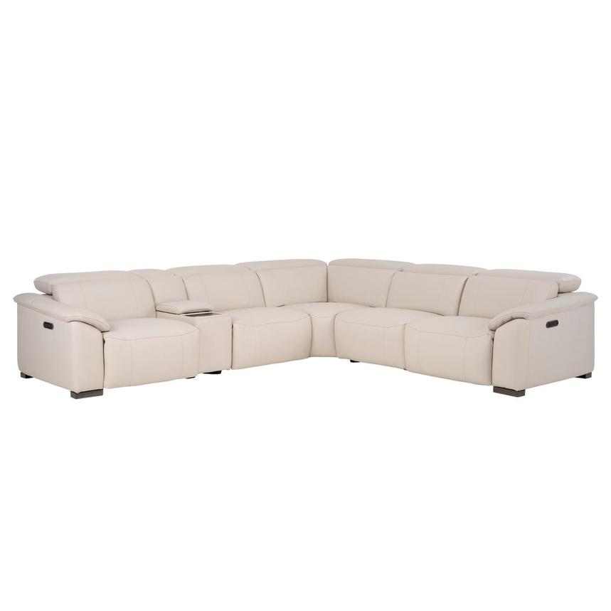 Luanne Leather Power Reclining Sectional with 6PCS/2PWR  main image, 1 of 9 images.