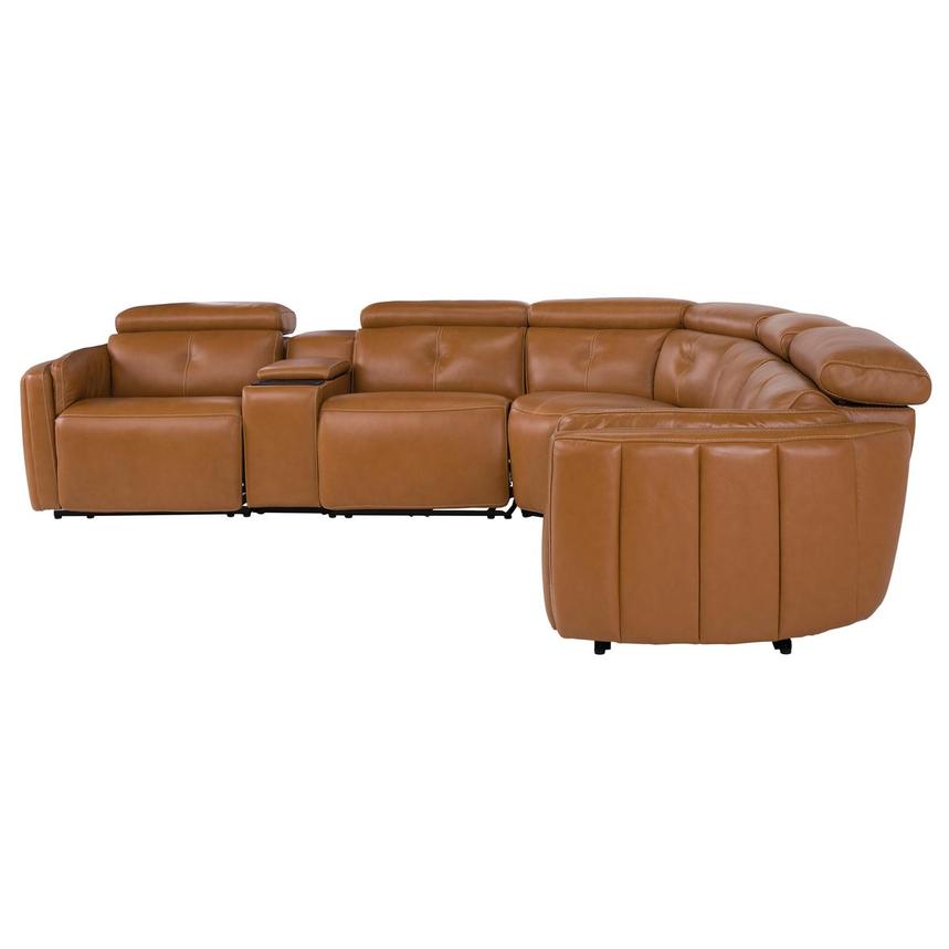 Kamet Tan Leather Power Reclining Sectional with 6PCS/3PWR  alternate image, 4 of 10 images.