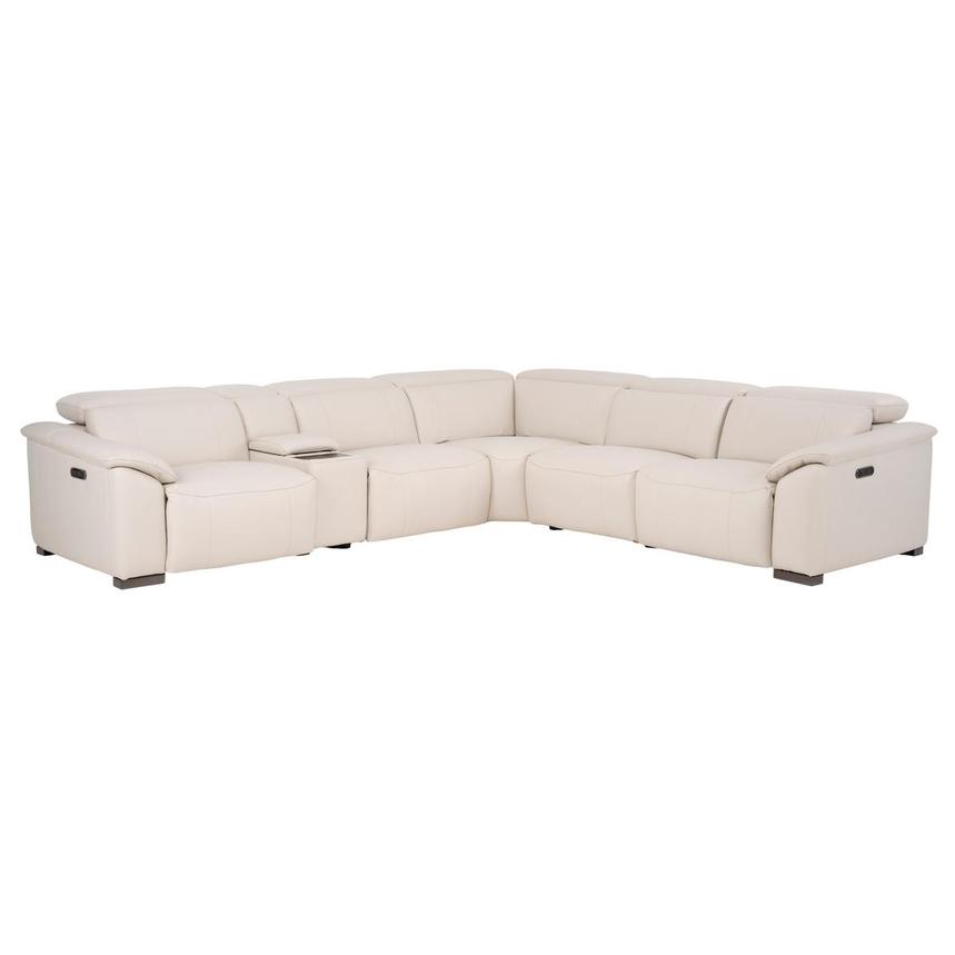 Luanne Leather Power Reclining Sectional with 6PCS/3PWR  main image, 1 of 9 images.