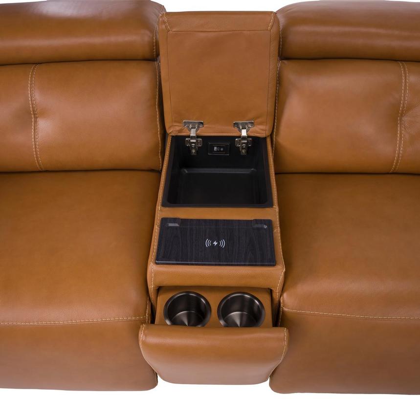 Kamet Tan Leather Power Reclining Sectional with 6PCS/3PWR  alternate image, 6 of 10 images.