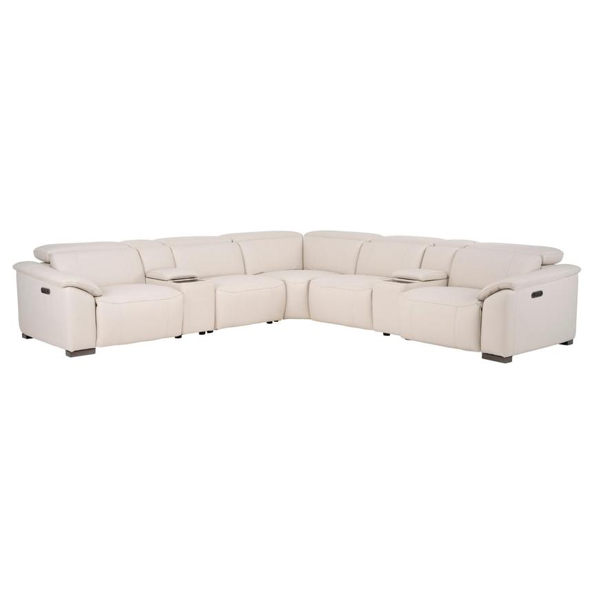 Luanne Leather Power Reclining Sectional with 7PCS/3PWR  main image, 1 of 10 images.
