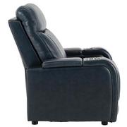 Neptune Blue Leather Power Recliner  alternate image, 4 of 11 images.