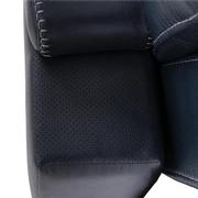 Neptune Blue Leather Power Recliner  alternate image, 9 of 11 images.