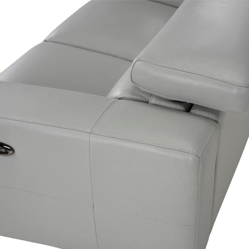 Monroe Silver Leather Power Reclining Loveseat  alternate image, 6 of 10 images.