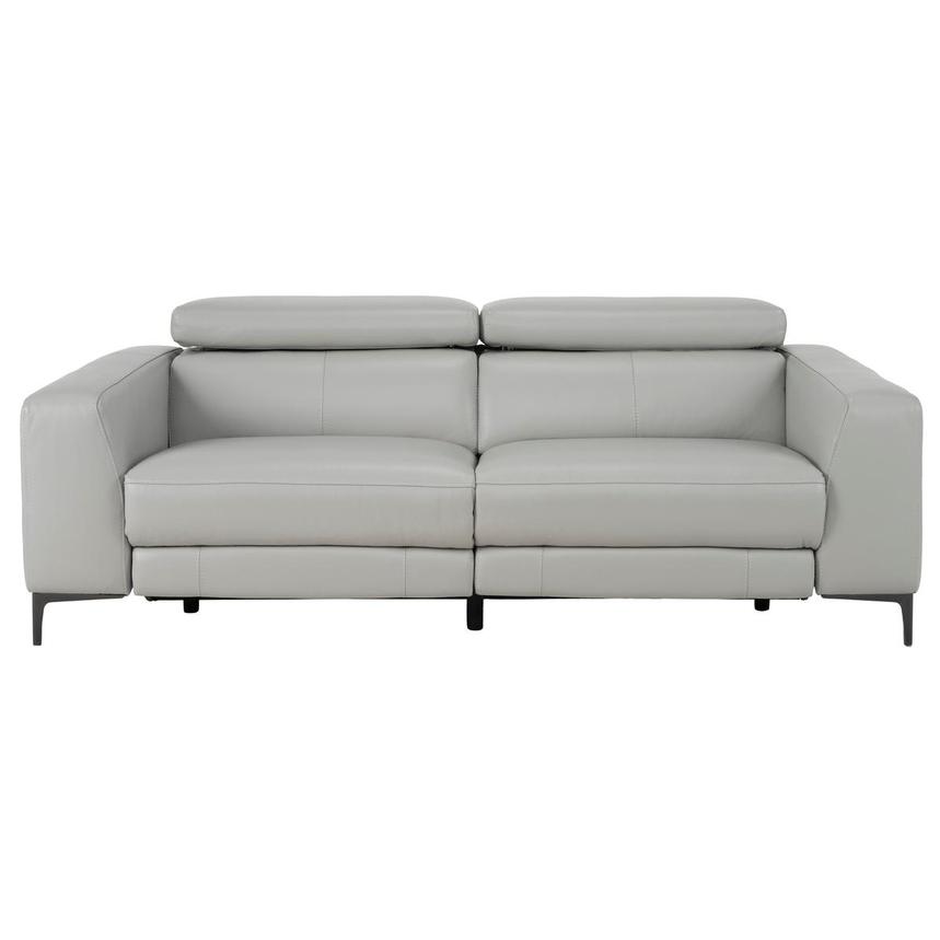 Monroe Silver Leather Power Reclining Sofa  main image, 1 of 10 images.